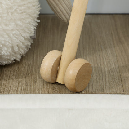 Stick Horse w/ Wood Wheels, Pony Neighing, Galloping Sounds White