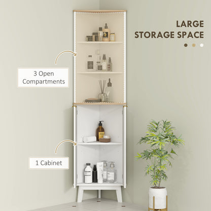 Slim Bathroom Storage Unit, Bathroom Cabinet with Doors, White