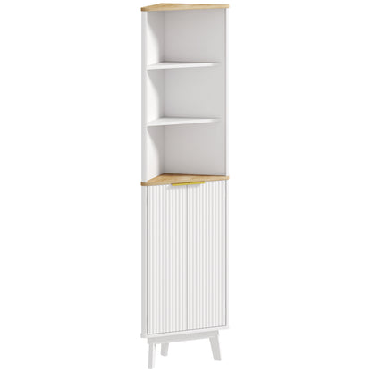 Slim Bathroom Storage Unit, Bathroom Cabinet with Doors, White