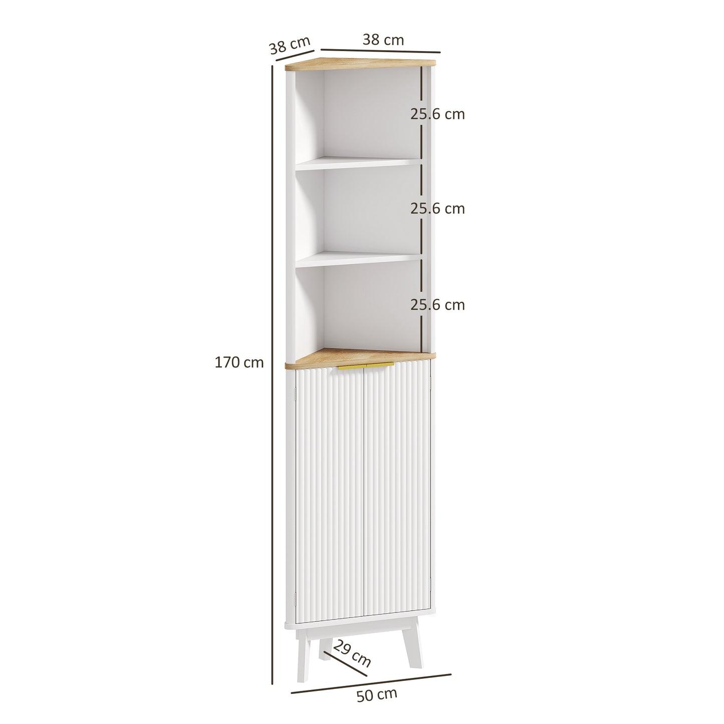 Slim Bathroom Storage Unit, Bathroom Cabinet with Doors, White