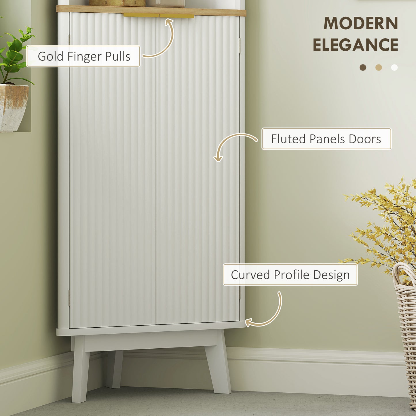 Slim Bathroom Storage Unit, Bathroom Cabinet with Doors, White