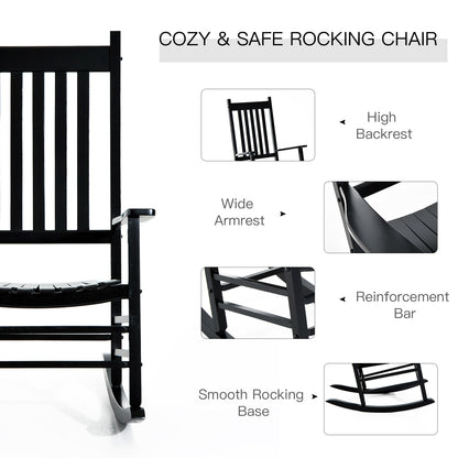 Wooden Garden Rocking Chair Outdoor Furniture Deck Armchair Patio Swing
