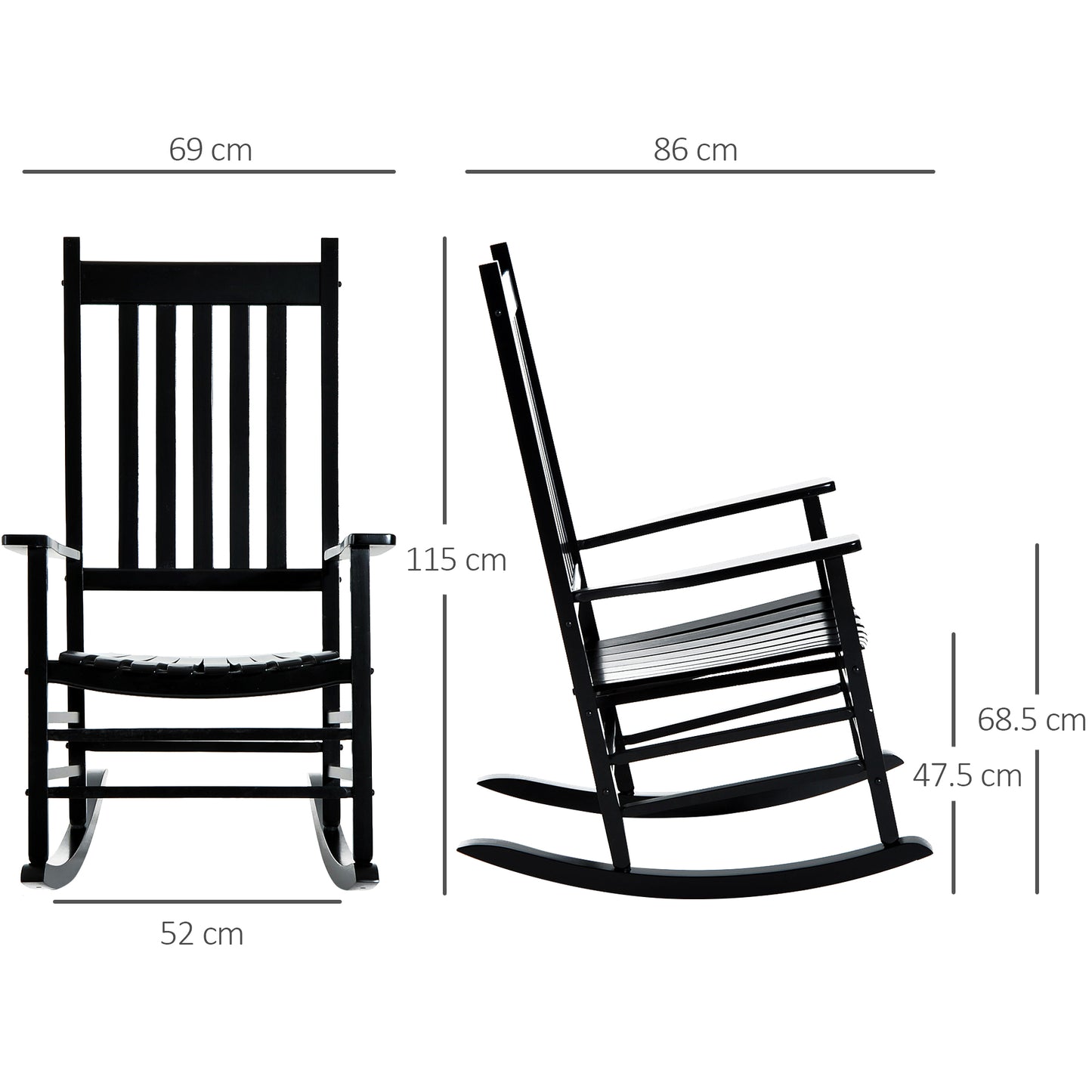 Wooden Garden Rocking Chair Outdoor Furniture Deck Armchair Patio Swing