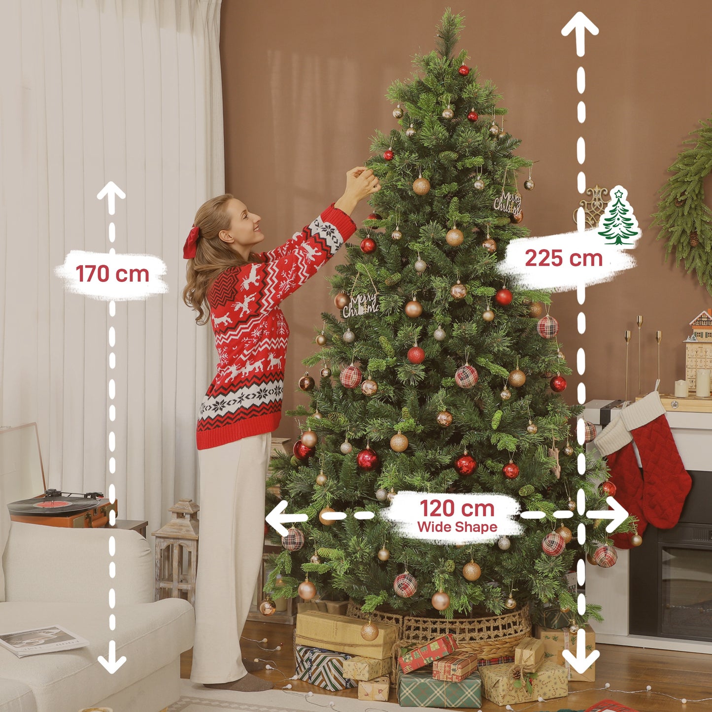 7.5ft Christmas Tree with Colourful DIY LEDs, Remote, Carolina Pine