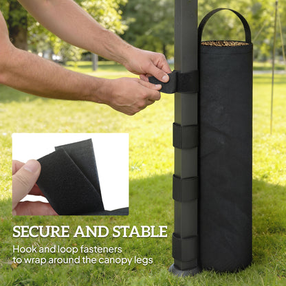 8 Pack Gazebo Sand Weights Bags, 40 kg Heavy Duty Sandbags, Black