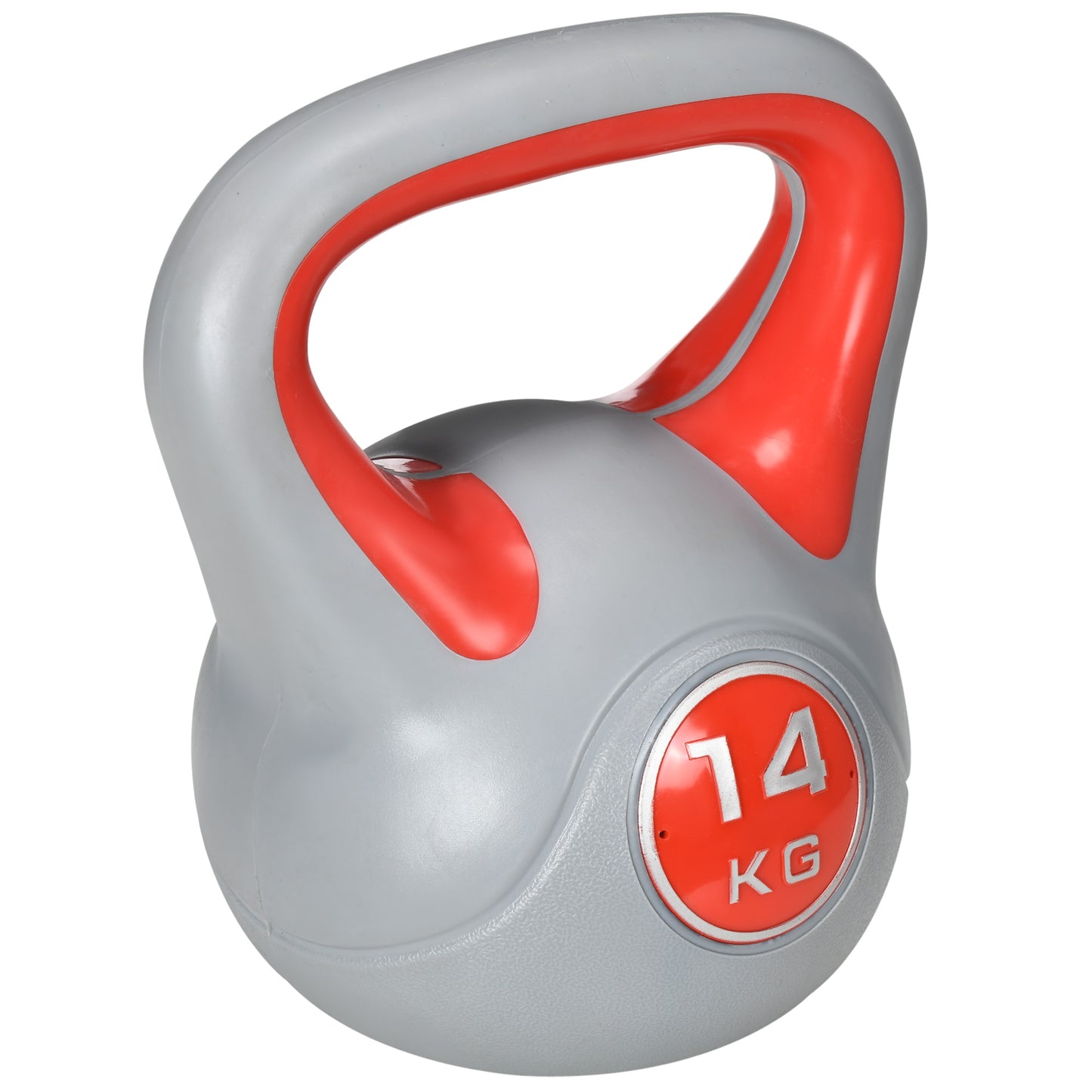 14kg Kettle Bell with Handle for Home Gym, Red and Grey