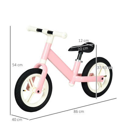 AIYAPLAY 12" Kids Balance Bike, No Pedal Training Bike for Children with Adjustable Seat, 360¬∞ Rotation Handlebars - Pink