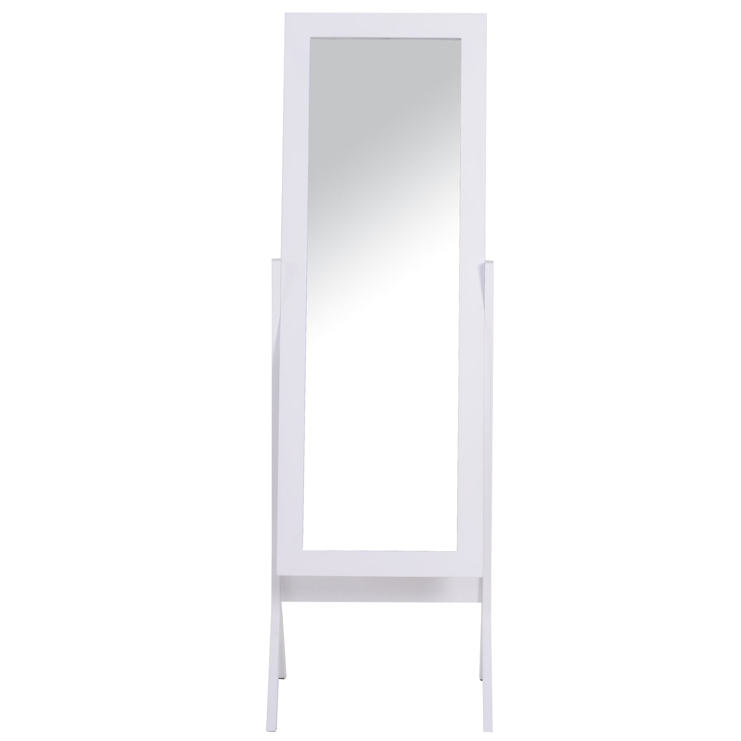 Freestanding Dressing Mirror 148x47cm Adjustable Angle White Frame Home