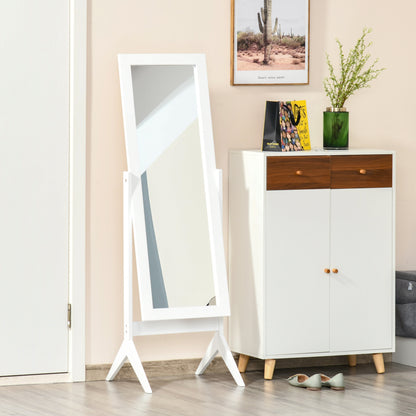 Freestanding Dressing Mirror 148x47cm Adjustable Angle White Frame Home