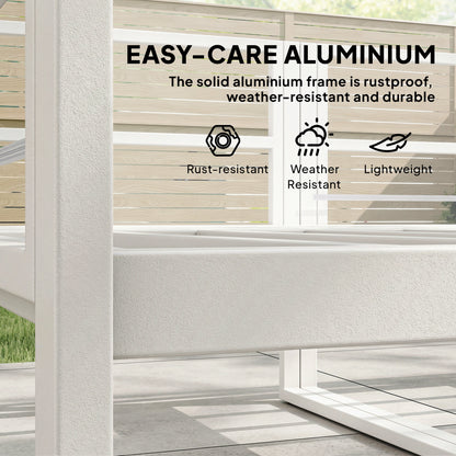 6 Seater Aluminium Garden Furniture Set with Table, Cushions, Grey