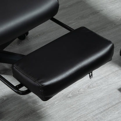 Racing Gaming Chair Faux Leather Gamer Recliner Home Office, Black