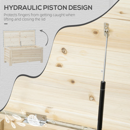 155L Outdoor Storage Box, Wooden Outside Tool organiser Container