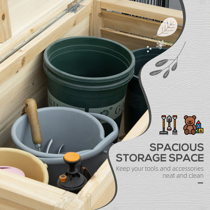 155L Outdoor Storage Box, Wooden Outside Tool organiser Container