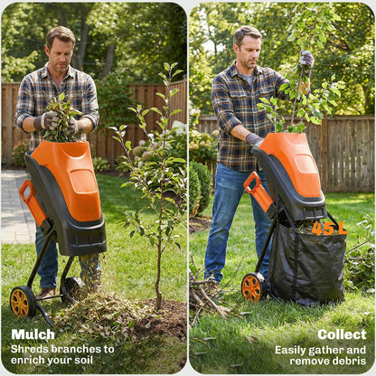2500W Electric Wood Chipper with 45L Collection Bag