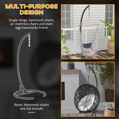 Hammock Chair Stand w/ Round Base, C Swing Stand Only, Black