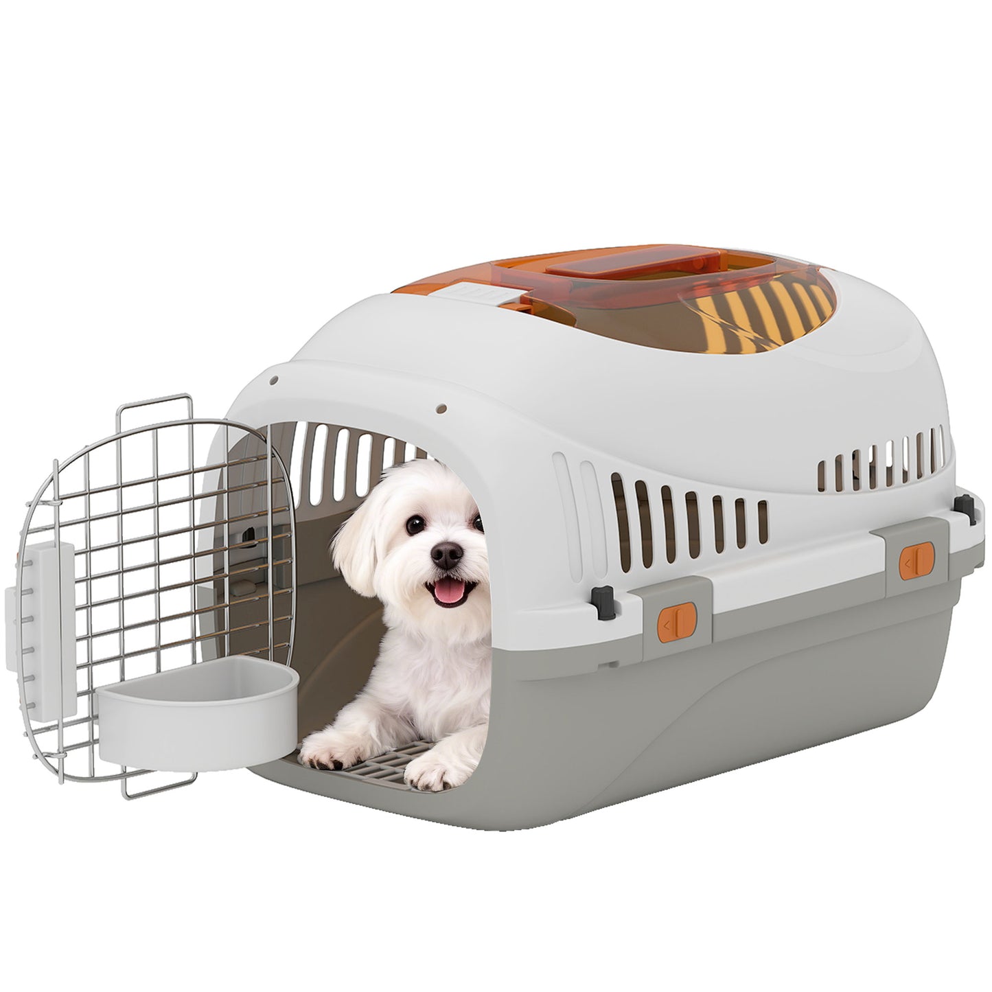 Plastic Pet Carrier, Top Load Hard Shell Cat Carrier, Max 4 KG