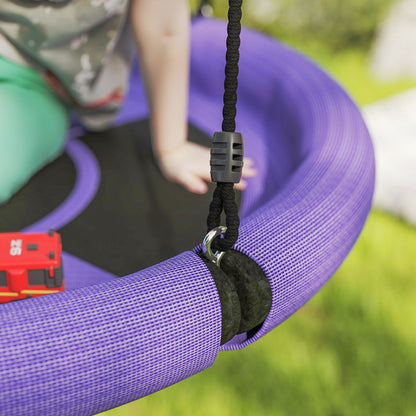 Nest Swing Seat, 100 cm Saucer Tree Swing Set for Kids, Purple