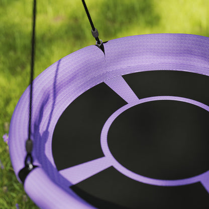 Nest Swing Seat, 100 cm Saucer Tree Swing Set for Kids, Purple