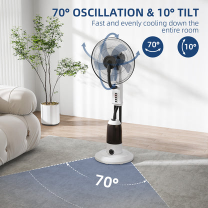 Spray Misting Fan, Floor Fan with Water Mist Spray and 3 Speeds