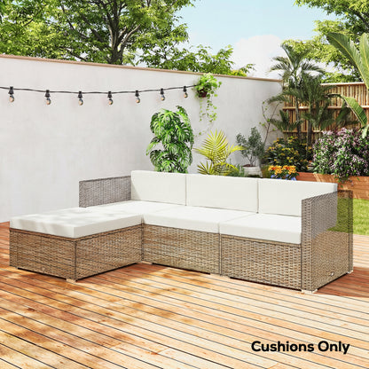 7-Piece Patio Furniture Cushions Water-Repellent 60x60cm, Cream