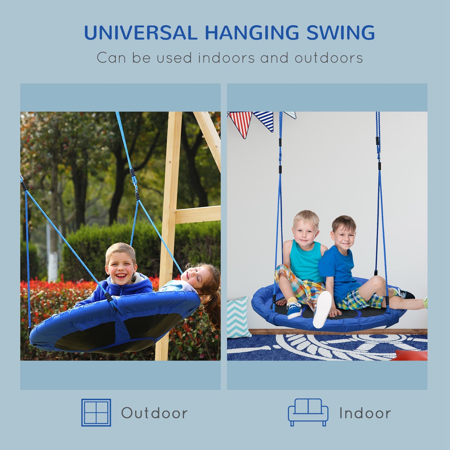 Round Swing Kids Game Spin Rope Playground Steel φ100cm Playroom