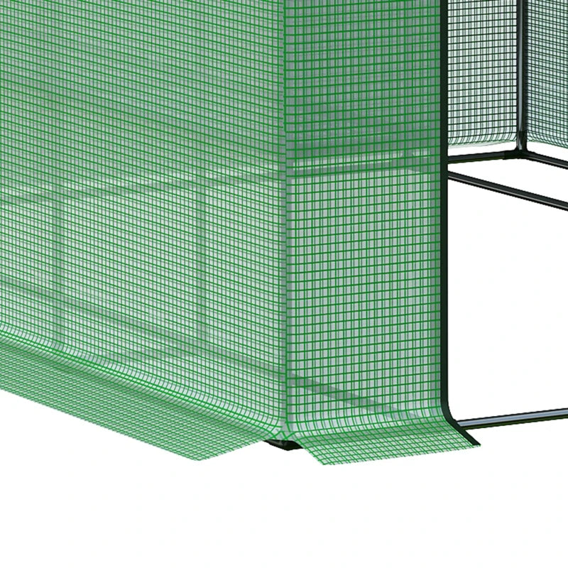 Walk-in Greenhouse with 4 Tier 24 Shelves, Portable Grow House with Roll-up Door, 244 x 180 x 210cm, Green