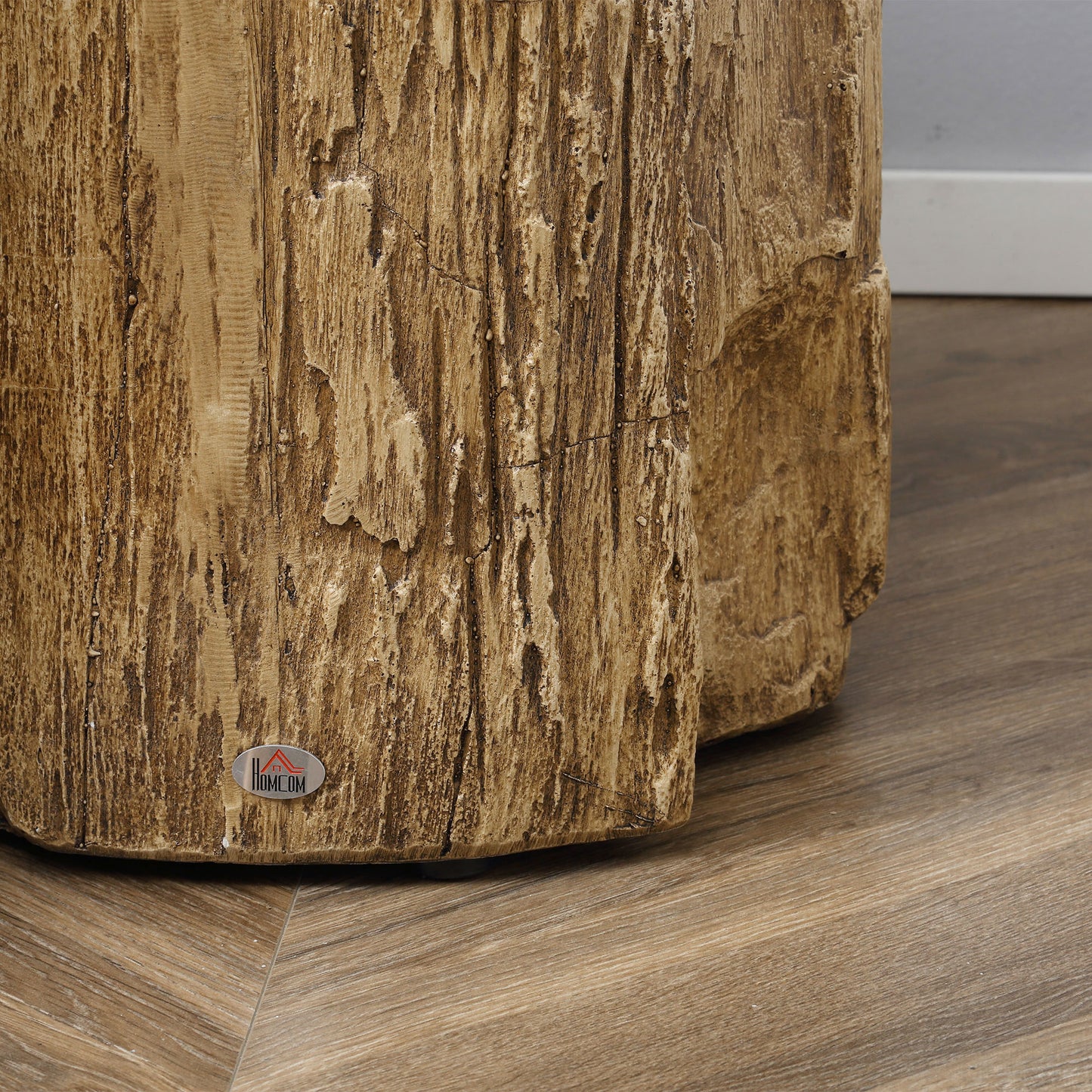 Concrete Side Table Tree Stump End Table for Indoor Outdoors Natural