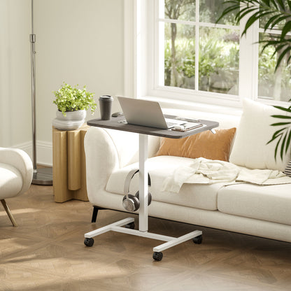 Standing Desk Mobile Overbed Table w/ Wheels for Home Office Grey