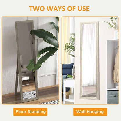 Full Length Mirror Farmhouse Wall Mirror Hanging Freestanding Grey