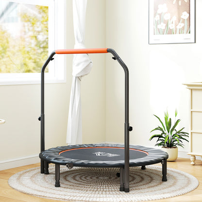 48" Foldable Mini Fitness Trampoline w/ Foam Handle, Orange