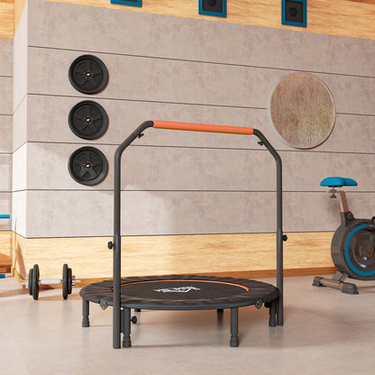 48" Foldable Mini Fitness Trampoline w/ Foam Handle, Orange