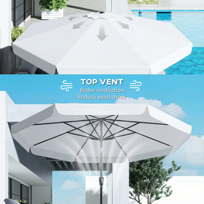 3 m Garden Parasol with Tilt & Crank, UPF30+ Outdoor Table Umbrella