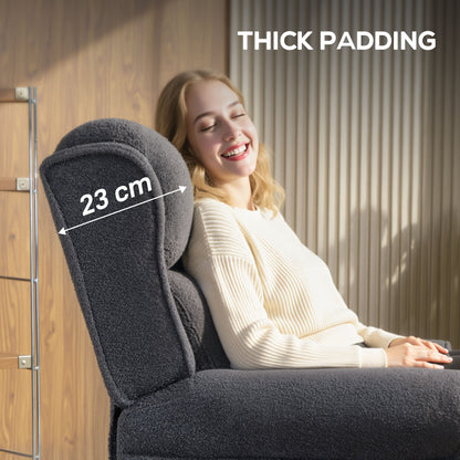 Recliner Armchair, Fabric Recliner Chair, Charcoal Grey