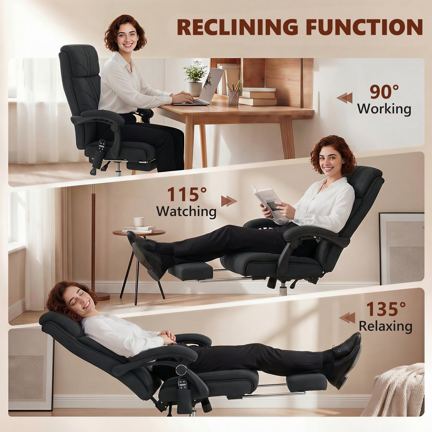 Vinsetto Vibration Massage Office Chair with Heat, Footrest, Black