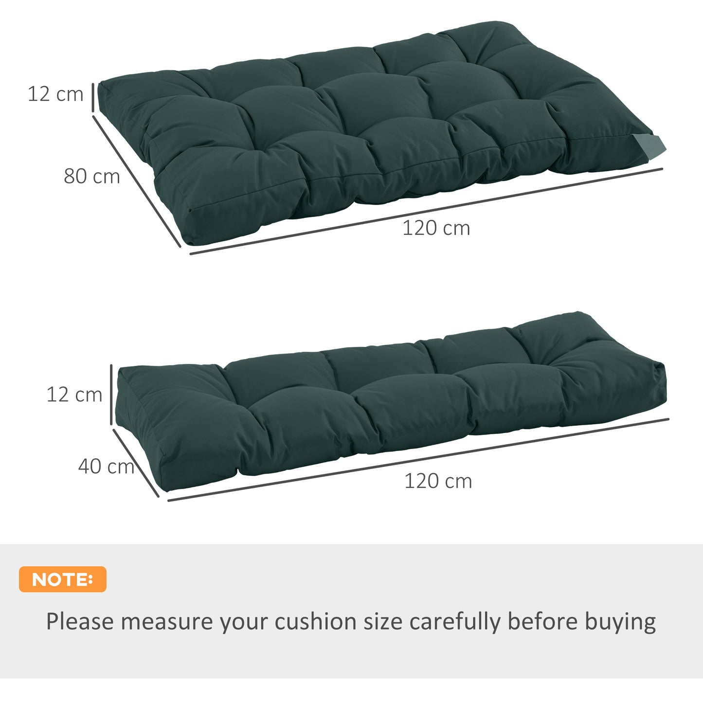 2Pcs Tufted Pallet Cushions Seat Pad Back Cushion Indoor Outdoor