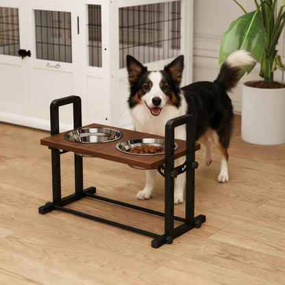 Raised Dog Bowls with 4 Heights Adjustable and 3 Adjustable Angles