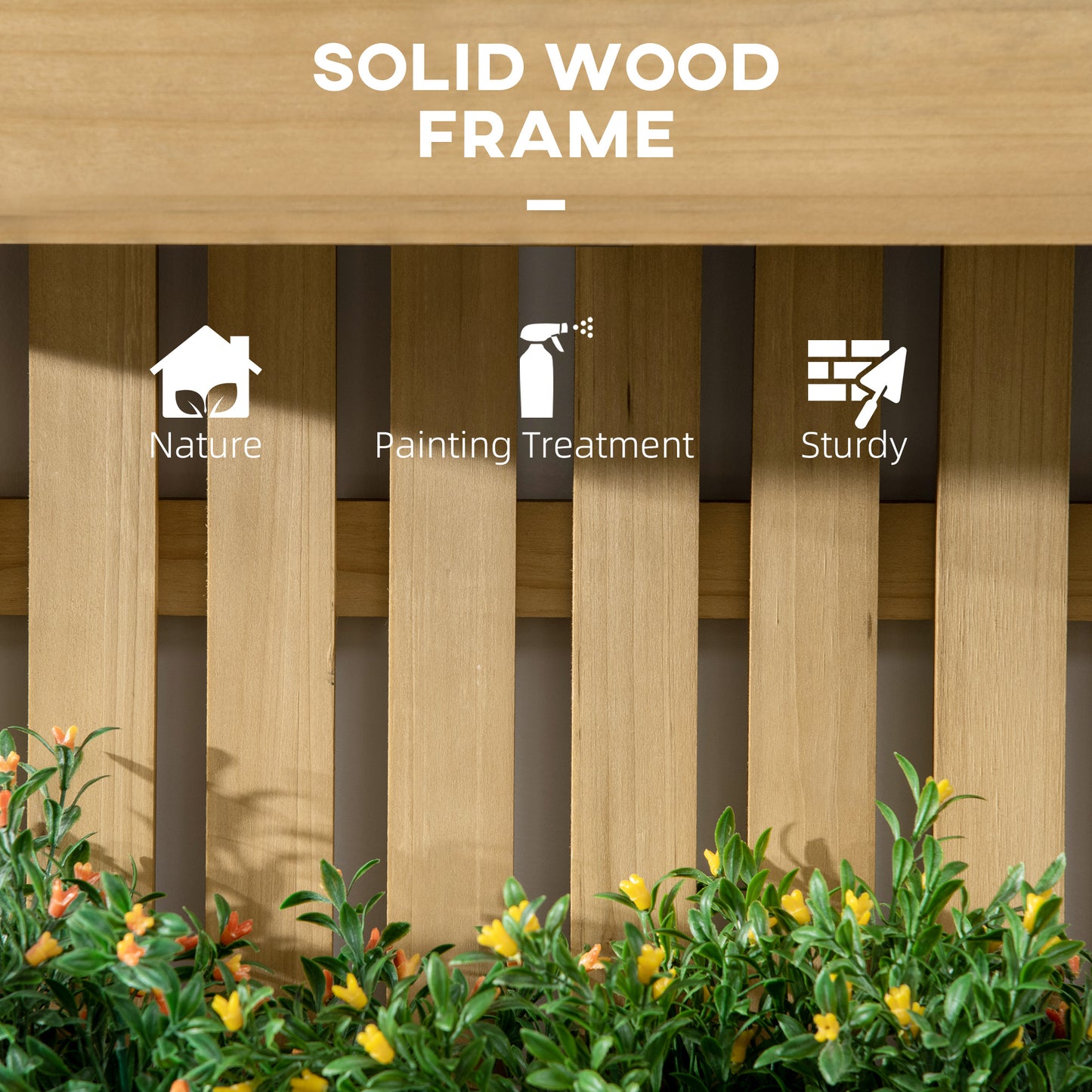 Wooden Garden Planters with Trellis Wall-mounted Raised Garden Bed