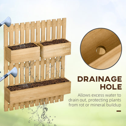 Wooden Garden Planters with Trellis Wall-mounted Raised Garden Bed
