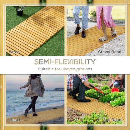 Rollable Wooden Garden Pathway - Solid Pine Wood 185 x 60 cm