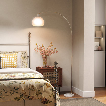 Floor Lamp for Living Room, Modern Standing Lamp with Shade & Foot Switch, Minimalist Tall Pole Lampshade for Bedroom, Office, White