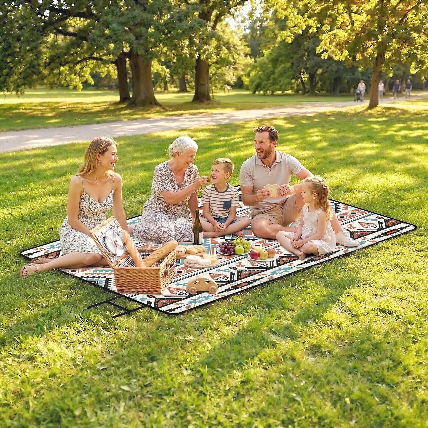 Picnic Blanket, 300x200CM Beach Blanket Outdoor Picnic Mat