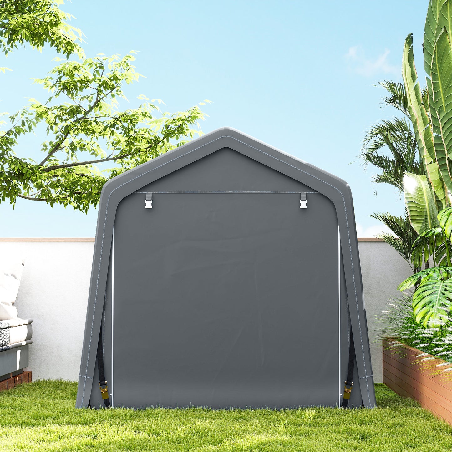 Outdoor Garden Storage Shed Waterproof Bike Tent  w/ Zipper Doors