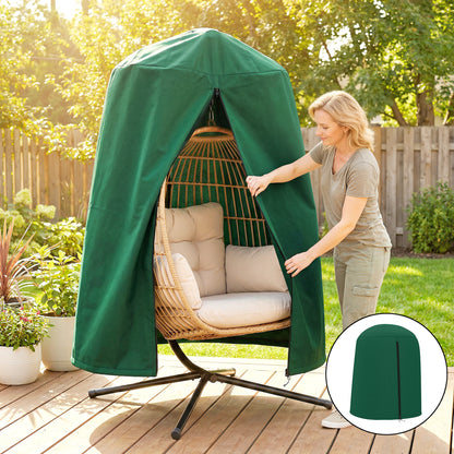 Hanging Egg Chair Cover Garden Swing Chair Cover Waterproof, Green