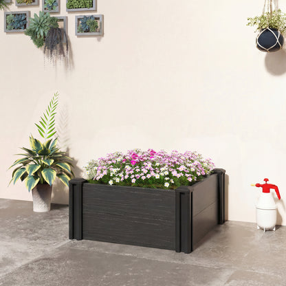 2 x 2 x 1ft Vinyl Raised Garden Bed Kit, Dark Grey