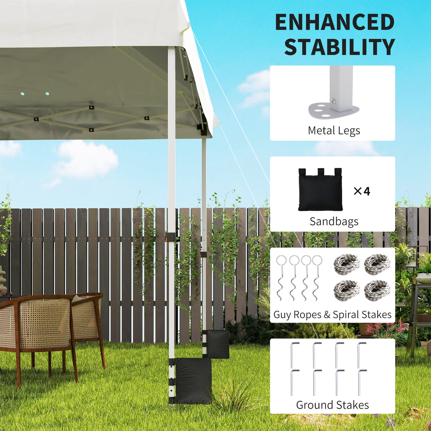 3x3 m Pop Up Gazebo w/ Wheels, One-Touch Party Tent, White