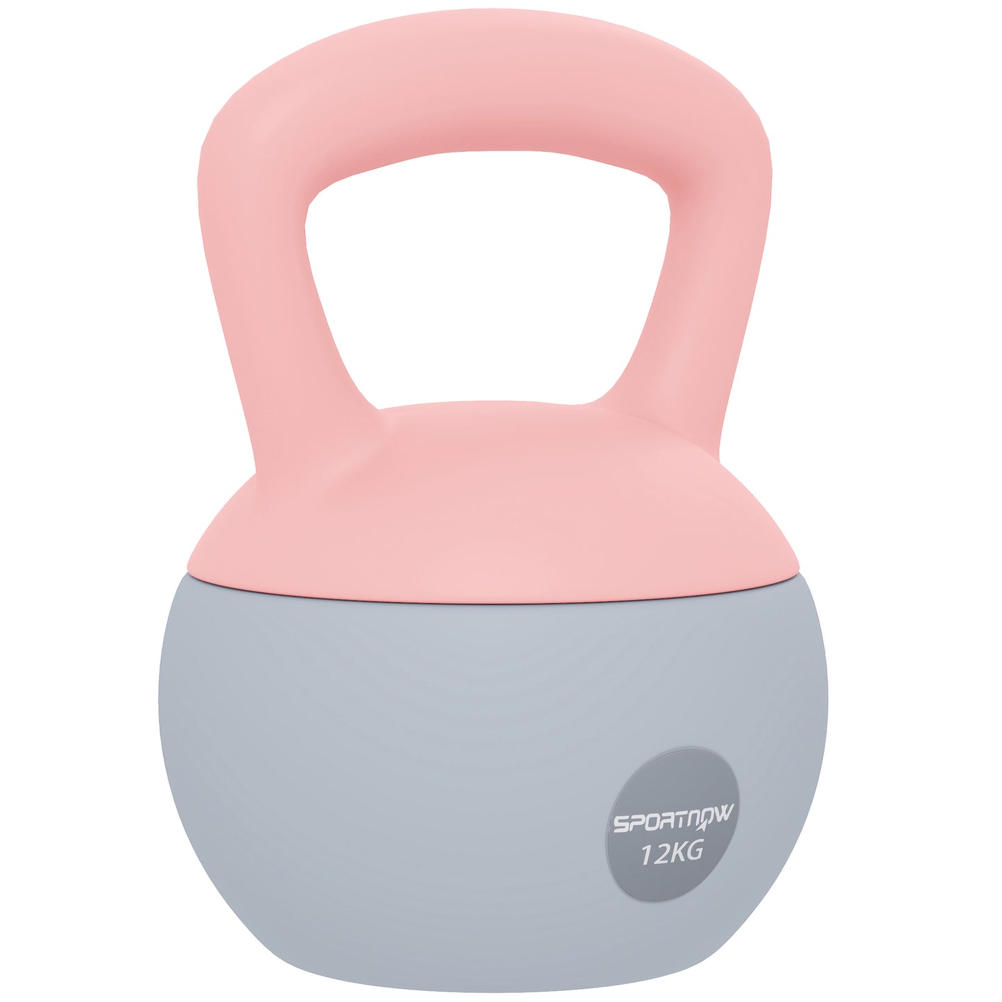 12KG Kettlebell with Soft Body and Non-Slip Handle, Pink and Grey