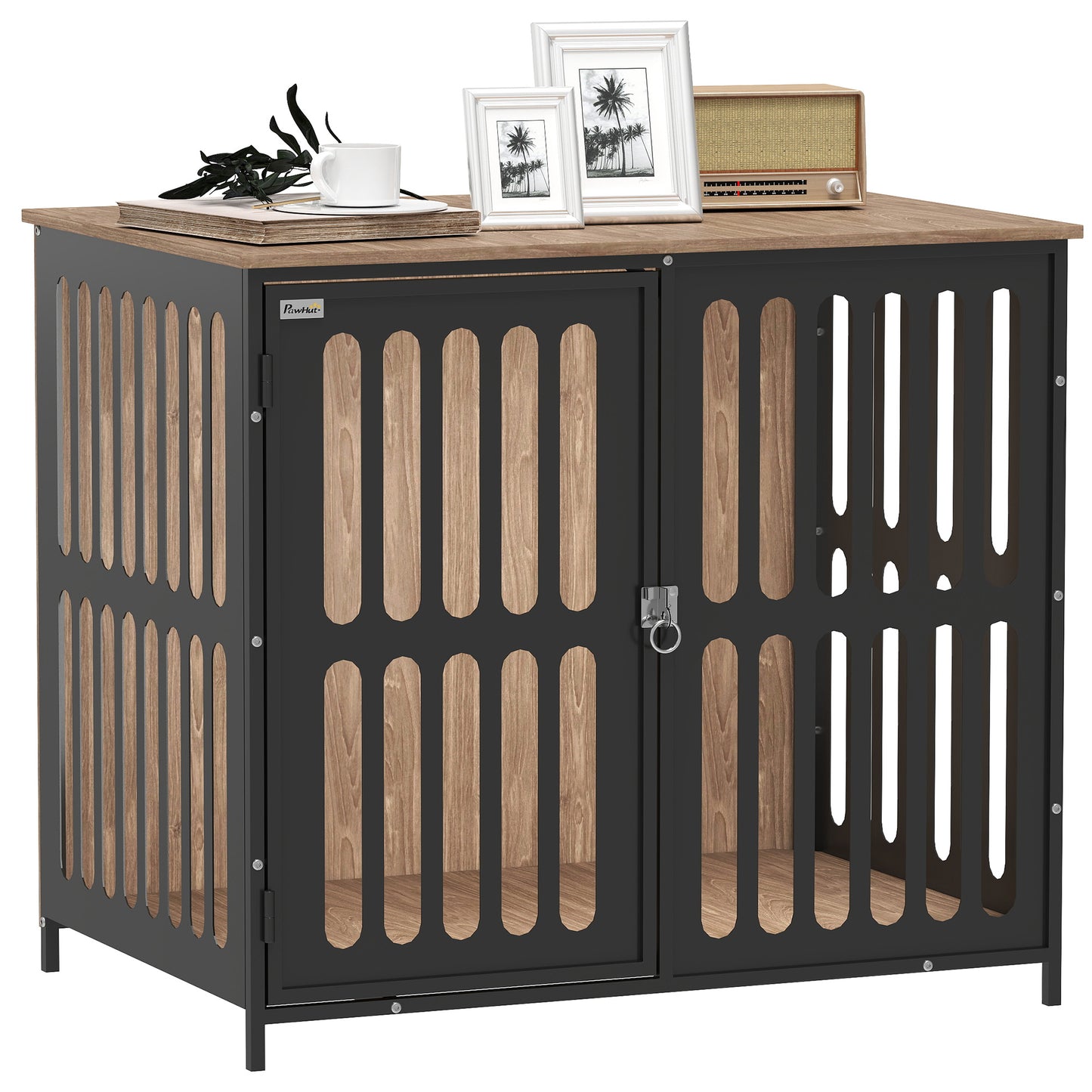 8 Panels Heavy Duty Dog Playpen with Door Indoor Outdoor, 80cm High
