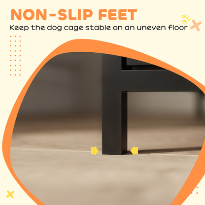 8 Panels Heavy Duty Dog Playpen with Door Indoor Outdoor, 80cm High
