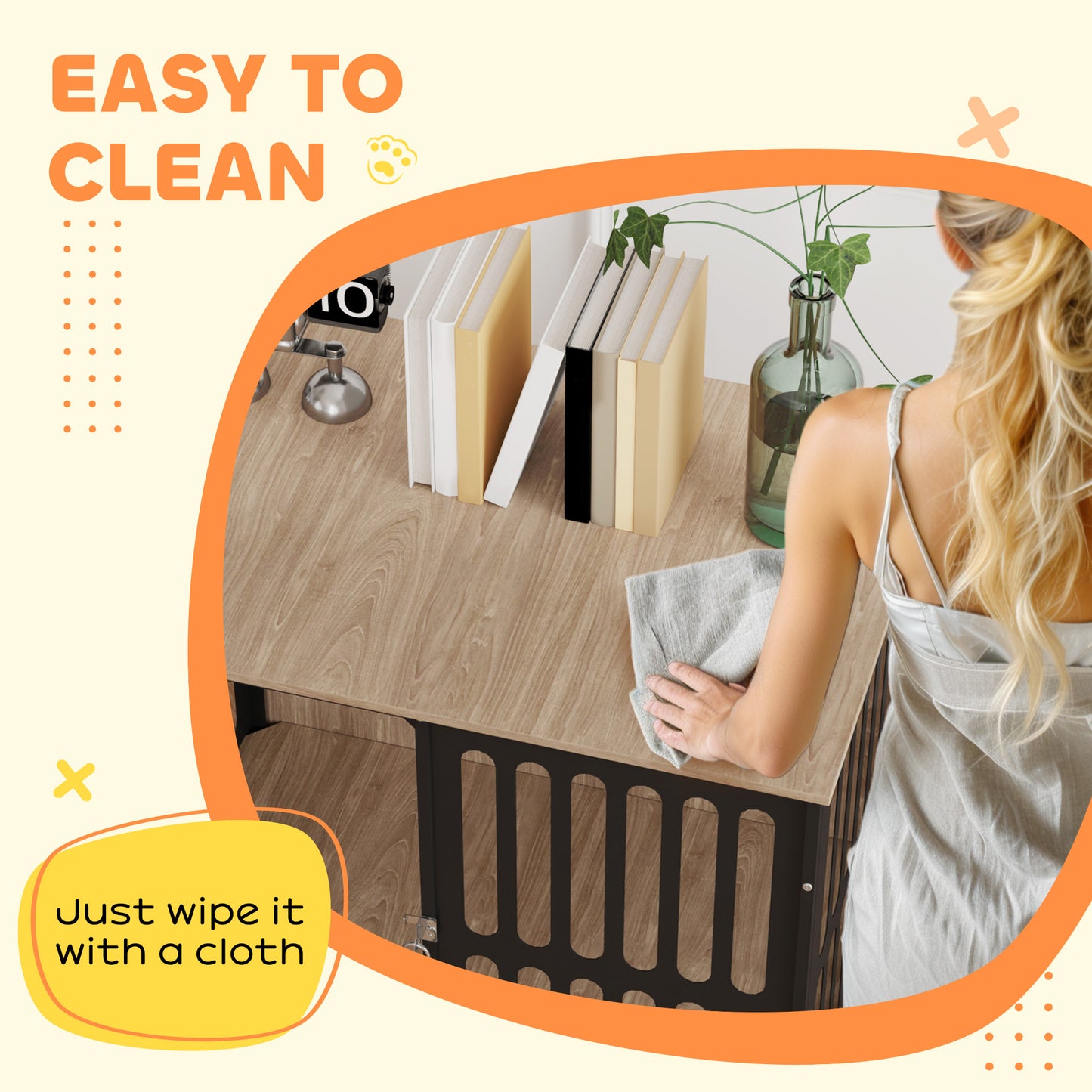 8 Panels Heavy Duty Dog Playpen with Door Indoor Outdoor, 80cm High