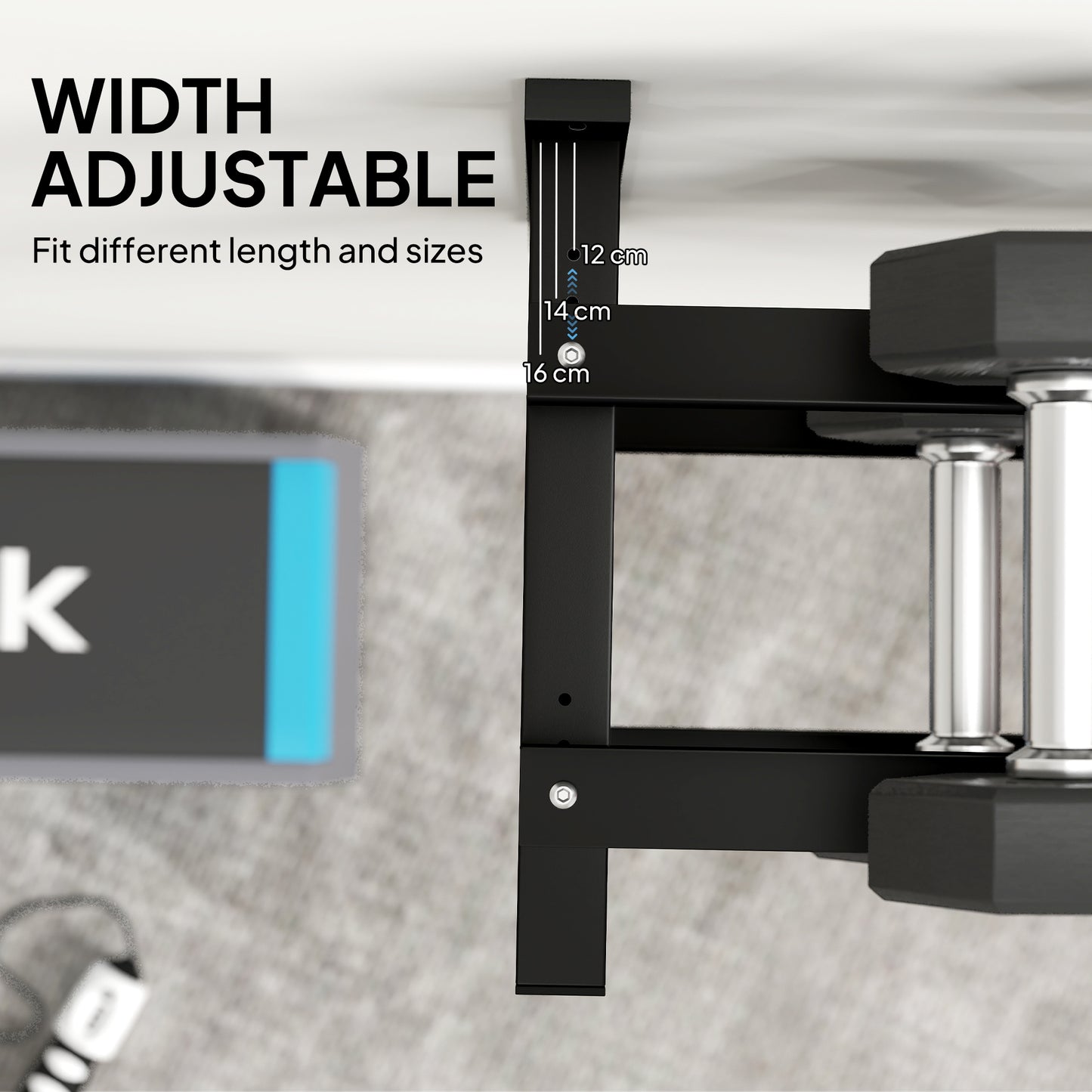Wall-Mounted Dumbbell Rack, 2-Tier Steel Design, Black